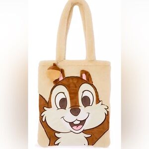 Disney Parks Chip N' Dale Chipmunks Furry Tote Bag NWT
